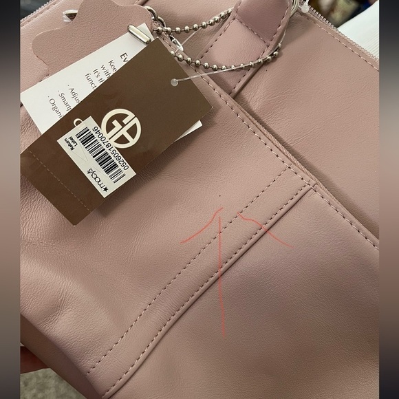 Giani Bernini Rose Nappa Satchel New With Tags Pockets Hand And Shoulder Straps - Picture 10 of 15